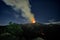 Smoke Volcano Etna Eruption At Night, Sicily