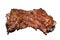 Smoked bone with meat on white background.