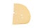 Smoked cheese slice on white background