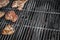 Smoked grill grate with fried steaks