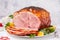 Smoked Roasted Glazed Holiday Pork Ham