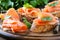 Smoked salmon canape