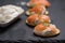 Smoked Salmon and soft chees canapes appetizers