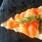 Smoked salmon triangle canape