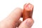 Smoked sausage in a man\'s hand