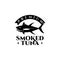 Smoked Tuna Fish Logo Premium Seafood Vintage Label