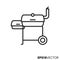 Smoker grill vector line icon