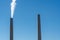 Smokestack emitting greenhouse gases