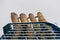 Smokestack on a large cruise ferry  close up image