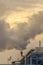 Smokestack of a Power Plant in Utah Valley releasing steam into the air