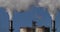 Smokestack of Sugar  Refinery with Water Vapour, Near Caen in Normandy, Real Time 4K