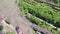 Smokestacks of an sinter factory. View from above