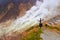 Smokey active sulphur vent at Owakudani valley in Fuji volcanic zone Hakone, Japan