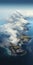 Smokey Aerial Shot Of Two Islands With Atmospheric Landscapes