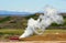 The smoking ground at Namafjall Hverir geothermal area of Iceland