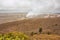 Smoking Halema uma u Crater in the Kilauea Caldera