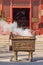 Smoking iron altar at Yonghe Lamasery, also known as Lama Temple, Beijing, China