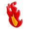 Smoking pipe fire icon, isometric style