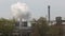 Smoking power plant, smoke from chimneys, city Ostrava