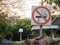 Smoking prohibition sign in park