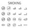 Smoking related vector icon set