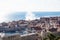 Smoking roof in Dubrovnik old town in front of the sea, Croatia