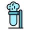 Smoking test tube icon color outline vector