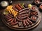 Smoky and flavorful Texas barbecue platter with sausage