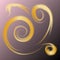 Smoky Gold Spirals Abstract Background. Suitable for textile, fabric, packaging and web design.