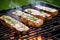 smoky grilled tofu steaks on an outdoor barbecue