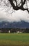 Smoky moody mountain landscape scenic view from country side rural