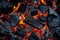 Smoldering Barbecue Charcoal Texture Background, Hot Fire Charcoal Banner, Burn Wood Grill Flame
