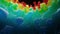 Smooth abstract animation of liquid gradient rainbow color in 4k. Bright matte paint surface as abstract looped festive