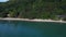 Smooth aerial top view flight drone. Paradise honeymoon island for Beach lovers