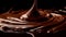 Smooth chocolate flow, Tempting sauce cascading in a mesmerizing front view.