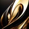 Smooth Curves: Abstract Black And Gold Wallpaper In Cinema4d