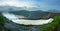 Smooth draining water from the hydroelectric dam at dawn