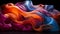 Smooth flowing wave pattern in vibrant colors generated by AI