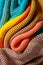 Smooth folded multi colored knitted fabrics