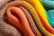 Smooth folded multi colored knitted fabrics