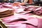 smooth leather pieces ready to be formed into ballet slippers