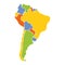 Smooth map of South America continent