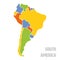 Smooth map of South America continent