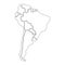 Smooth map of South America continent