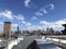 Smooth modified Flat roof, HVAC units with Chicago skyline background