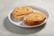 Smooth peanut butter bread toast, healthy traditional sandwich