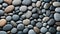 Smooth Pebbles Texture Background - Natural Stones Close-up, AI Generated