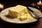 Smooth Plate piece butter. Generate AI