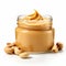 Smooth And Polished Peanut Butter On White Background