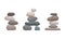 Smooth Stones and Pebbles Balancing on Each Other Creating Tower Vector Set